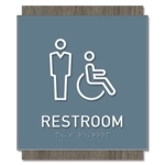 Restroom Sign w/Male & ISA Symbols