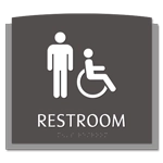 Restroom Sign w/Male & ISA Symbols