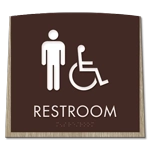 Restroom Sign w/Male & ISA Symbols