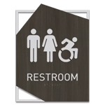 Restroom Sign w/Unisex & Dynamic ISA Symbols