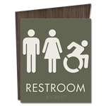 Restroom Sign w/Unisex & Dynamic ISA Symbols