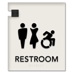Restroom Sign w/Unisex & Dynamic ISA Symbols
