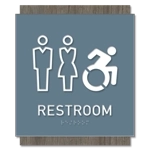 Restroom Sign w/Unisex & Dynamic ISA Symbols