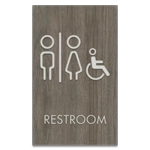 Restroom Sign w/ Unisex & ISA Symbols
