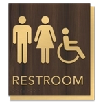 Restroom Sign w/Unisex & ISA Symbols