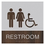 Restroom Sign w/ Unisex & ISA Symbols