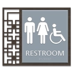 Restroom Sign w/ Unisex & ISA Symbols