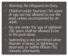 Roanoke, Virginia Pool Rules Sign