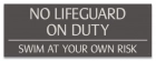 South Carolina No Lifeguard On Duty Sign