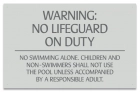 South Dakota No Lifeguard Pool Sign