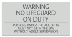 Texas No Lifeguard on Duty Pool Sign