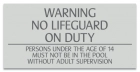 Texas No Lifeguard Pool Sign