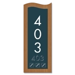 Vertical Room Number Sign w/Symbols