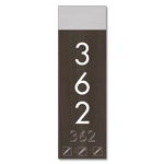 Vertical Room Number Sign w/Symbols