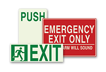 photoluminescent egress signs