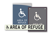 area of refuge location sign
