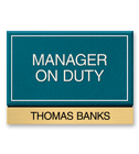 Nameplates/Staff On Duty