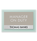 Nameplates/Staff On Duty
