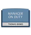 Nameplates/Staff On Duty