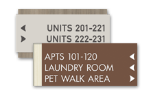 apartment wayfinding signs