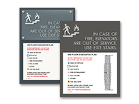 ca elevator evacuation signs