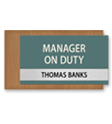 Nameplates/Staff On Duty