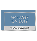 Nameplates/Staff On Duty