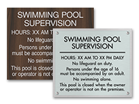 Pool Supervision Signs