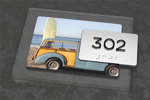 Custom design Yesteryear number sign