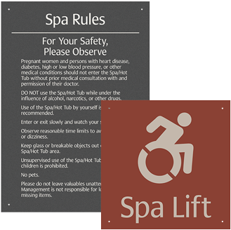 Hot Tub Rules Signs