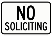 no soliciting signs metal