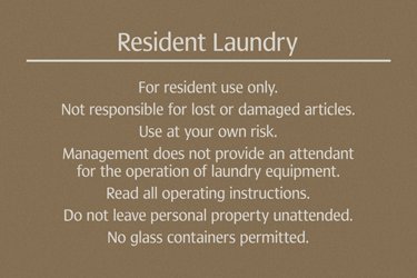 Laundry Room Rules Signs